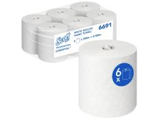 Ručník v roli SCOTT KC ESSENTIAL, bílý, 1 vrstva, 1 x 6 rolí