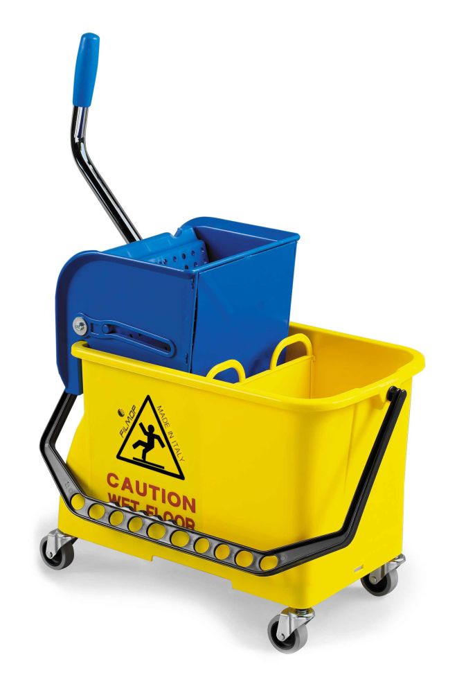 Filmop úklidový vozík spider, 2 x 7,5l, plast, žlutý