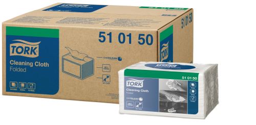 Tork soft cleaning cloth - folded, 1 layer, white