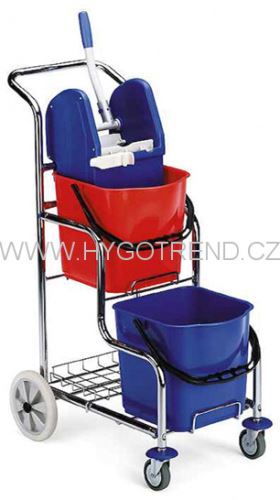 Filmop Cleaning cart SCALA 2 x 15 l, chrome