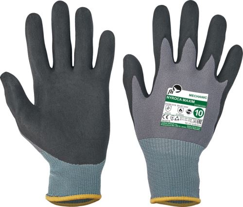 Rukavice NYROCA MAXIM FH, z úpletu nylon/lycra máčené v mikroporézním nitrilu
