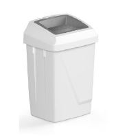 Filmop Waste bin ATLAS FIT, 50L, plastic, white with gray insert for mixed waste