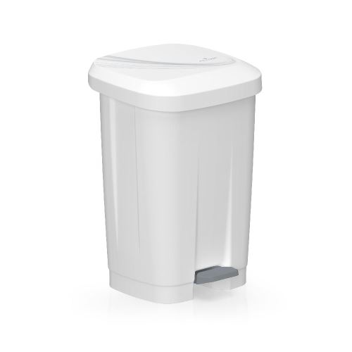 Filmop Koš odpadkový ATLAS PRESS, 50L, plast, nášlap, bílý