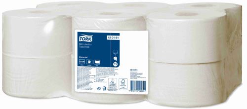 Tork Universal Toilet Paper - Mini Jumbo, 1 ply, 1 x 12