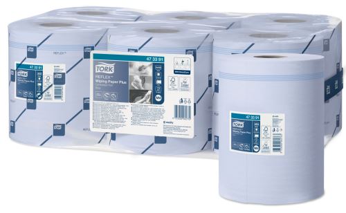 Tork Reflex™ Paper Towel Plus, 2 ply, 1 x 6 rolls, blue