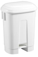 Filmop Waste bin, plastic, "SIRIUS 60" with step, 60L, white lid