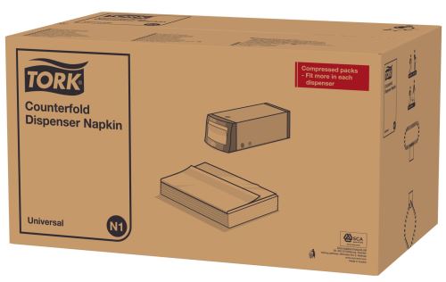 Tork white Counterfold napkins for storage, 30x33cm, 24x300pcs (1)
