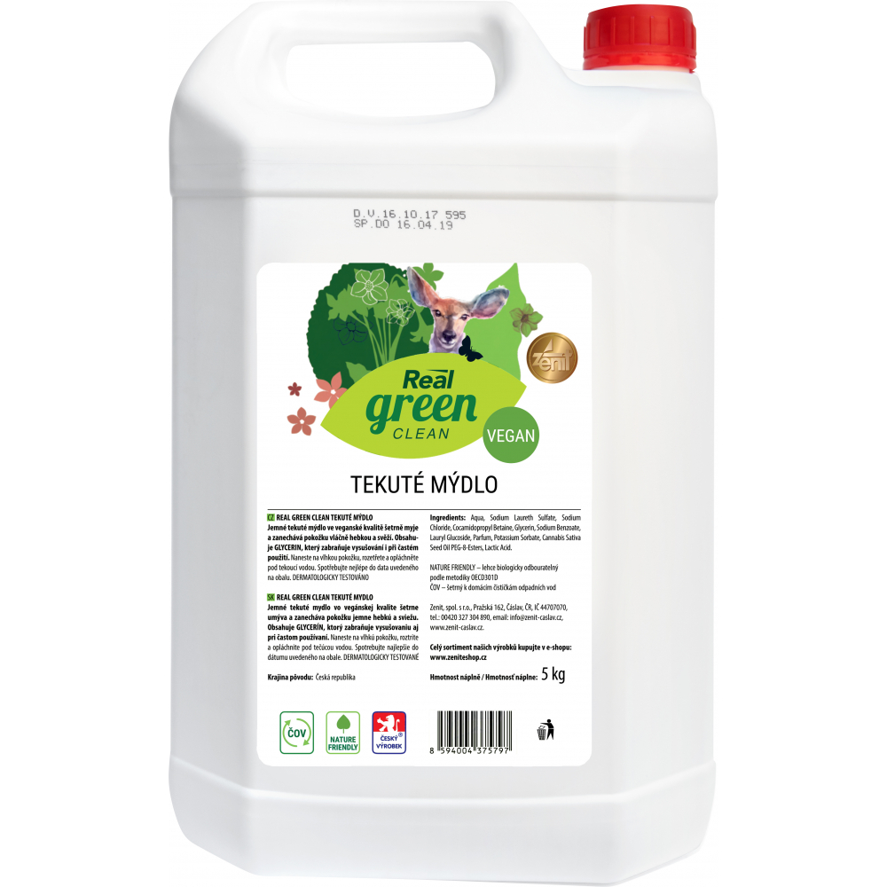 Real green clean, tekuté mýdlo, 5kg