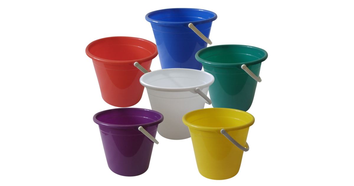 Bucket 10l STANDARD, plastic, mix of colors | HYGOTREND.COM