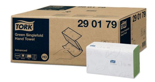 Tork Singlefold green paper towels