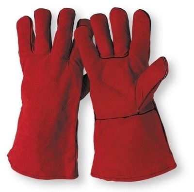 Working gloves SANDPIPER RED, No. 11, full leather, welding, red