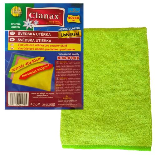 Swedish towel UNIVERSAL - microfiber, 40 x 40 cm, 250 g/m2, green