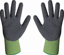 Working gloves VIRDIS FH, No. 10, knitted seamless bamboo/nylon, dipped in black latex
