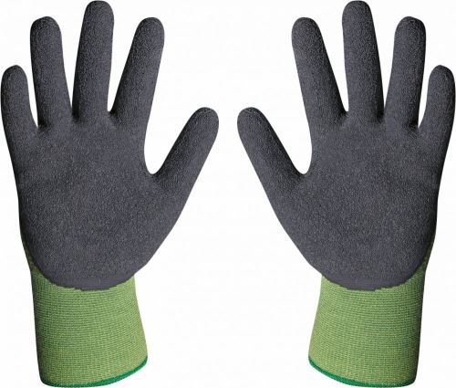 Working gloves VIRDIS FH, knitted seamless bamboo/nylon, dipped in black latex