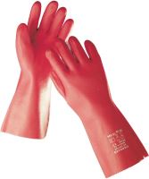 STANDARD cotton gloves, No. 9.5 red, fully soaked in PVC