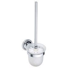 Wall-mounted toilet set, chrome, glass