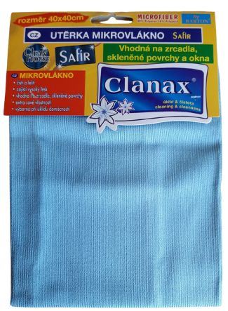 Microfibre cloth SAFÍR, for glass and glass surfaces, 40 x 40 cm, 290g