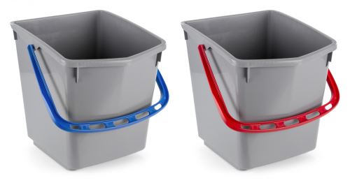 Filmop OneFRED Trolley bucket, 15 L gray with blue handle, plastic