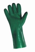 PETREL cotton gloves, No. 10, green, dipped in PVC