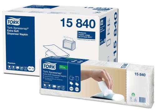 Tork Premium napkins for the Interfold tray, 2 layers, 8 x 500 pcs, white