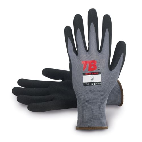 Rukavice TB 700MF TOUCH, nylonové, máčené v mikroporézním nitrilu, č. 9