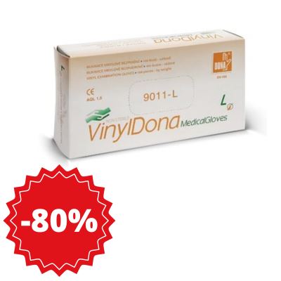 Rukavice vinylové vyšetřovací, bezprašné, XL, 100 ks