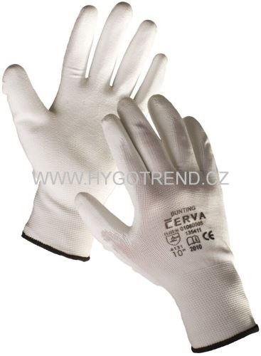 Gloves knitted BUNTING, white nylon