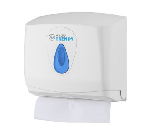 Folded paper towel dispenser, HYGOTRENDY MINI, plastic, white (5541)
