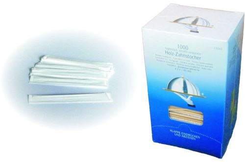 Toothpicks hygienically packed, in paper, 1000 pcs