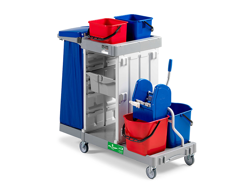 Filmop multivozík alpha 5107, 2 x 15 l, 2 x 12 l, ždímač, držák pytle, plast