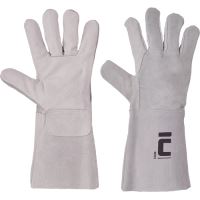 Work gloves CRANE, No. 10, full leather, welding, light gray Work gloves CRANE, No. 10, full leather, welding, light gray