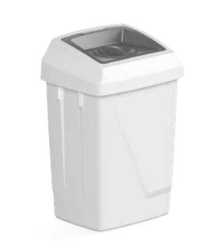 Filmop Koš odpadkový ATLAS FIT, 50L, plast,bílý s šedou vložkou a víkem na organický odpad