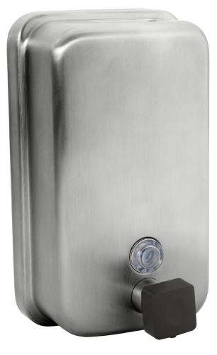 Liquid soap dispenser 850 ml, stainless steel mat