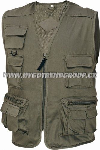 Work vest CORONA, polyester/cotton, green, size XL