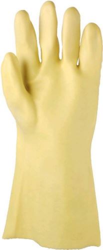 STANDARD cotton gloves, No. 10.5, yellow, fully soaked in PVC