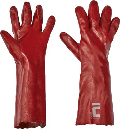 Work gloves REDSTART, No. 10, fully soaked in PVC, length 45cm