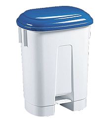 Filmop Waste bin, plastic, "SIRIUS 60" with step, 60L, blue lid