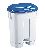 Filmop Waste bin, plastic, "SIRIUS 60" with step, 60L, blue lid