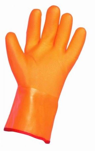 FLAMINGO cotton gloves, No. 11, orange, fully soaked in PVC winter