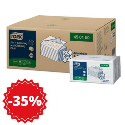 Tork wipes 2 in 1 for scrubbing and cleaning, 45 pcs/pack