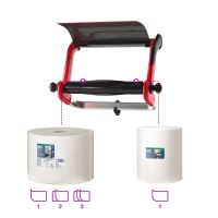 Tork wall holder for large and small rolls, metal, red - black (5)