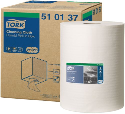 Tork soft cleaning cloth - small roll (SOFT), 1 layer, white