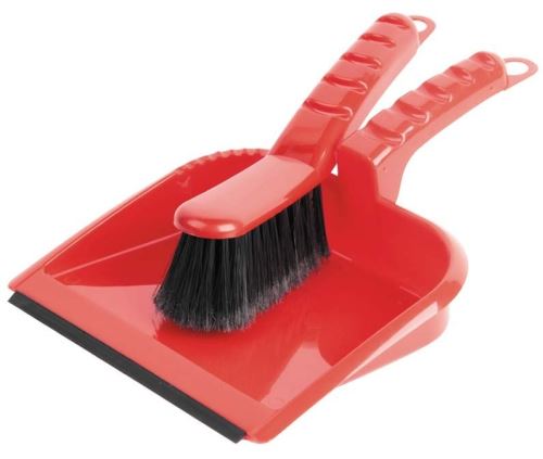 A set of broom and shovel with Perfekta rubber, different colors