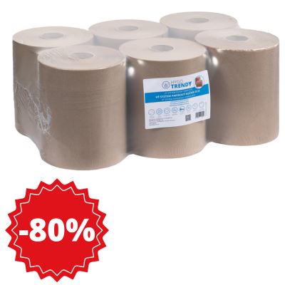 Paper towel HYGOTRENDY SYSTEM ECO, in a roll, 1 layer, brown/natural, 1x6 rolls