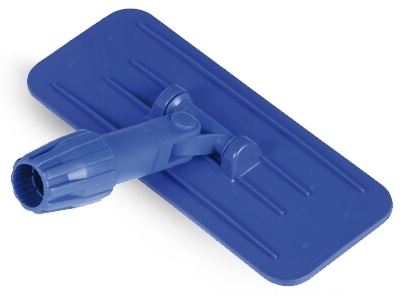 Pad holder, hinged, for hand pad on pole