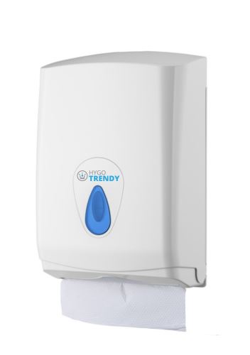 Paper towel dispenser folded HYGOTRENDY, MAXI, plastic, white (5542)