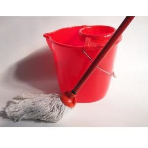 Mopset, 12L bucket, wringer, 180 g cotton mop, 120 cm pole