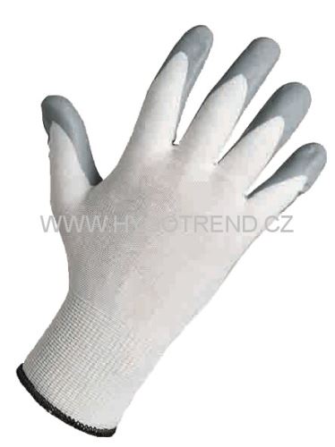 BABBLER knitted gloves, white-grey