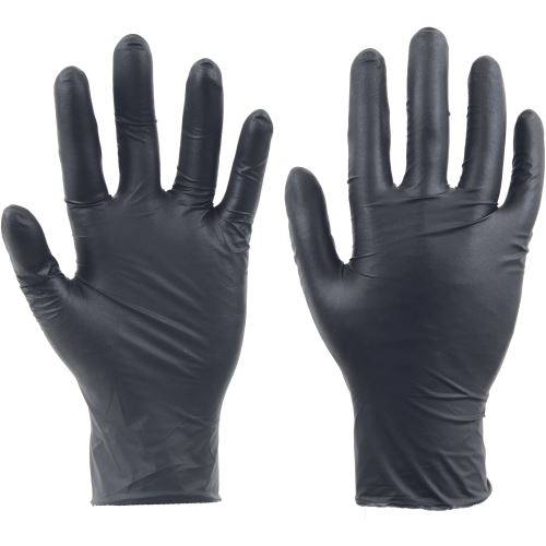 Nitrile examination gloves SPOONBILL BLACK, 100 pcs., black