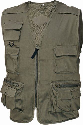Work vest CORONA, polyester/cotton, green, size XXXL